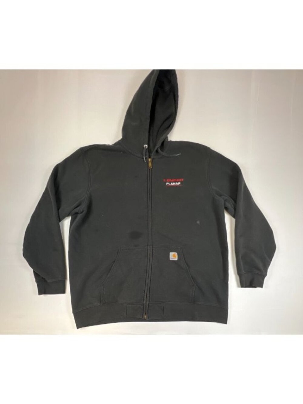 Carhartt Zip Up Hoodie Men’s 2XL Black Original Fit Logo Sweatshirt Workwear